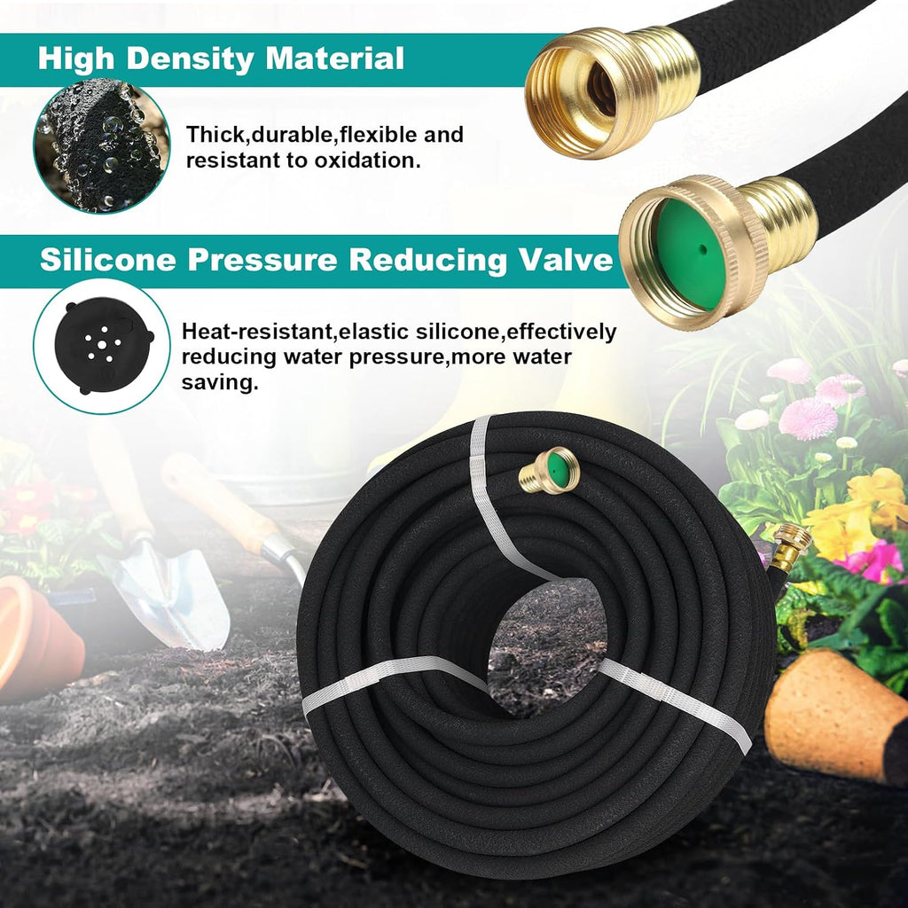 5/8" 50 FT*2 Pack Soaker Hose for Water Drip Irrigation for Lawn | Heavy Duty Construction, Saves 70% Water, Yard