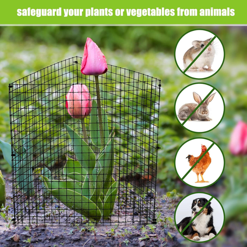 Zubebe 8 Pack Small Wire Plant Protectors Square Plant Protectors from Animals Mesh Cage Chicken Wire Cloche for Shrubs