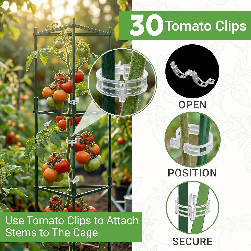 K-Brands Tomato Cage - Tomatoes Plant Stakes Support Cages Trellis for Garden and Pots (3 Pack - Extra Tall Upto 68