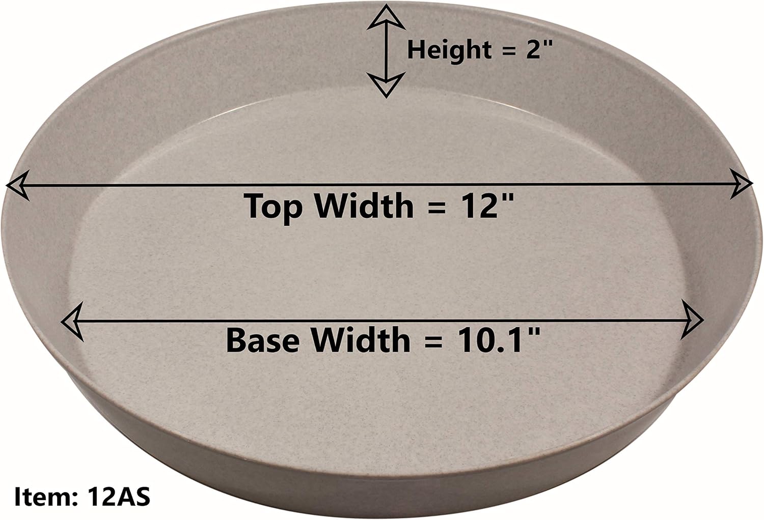 12 Inch (10.1 Inch Base), Black, Case of 10 Plant Saucer | Polypropylene, Heavy Duty Indoor/Outdoor, Drip Pan & Tray