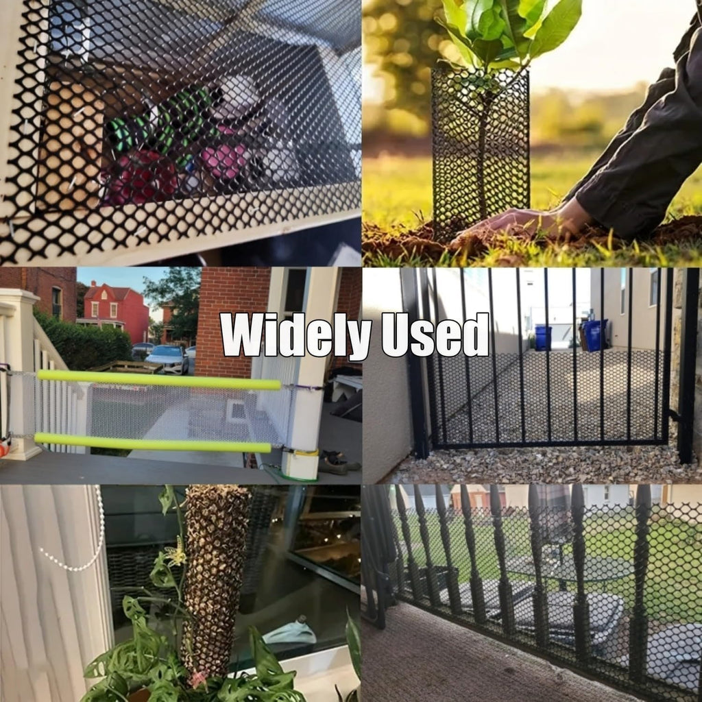 Plastic Wire Mesh Fence Roll, GENNIZZ 15.7IN x 50FT Plastic Chicken Wire Mesh, Balcony Garden Floral Netting Fencing