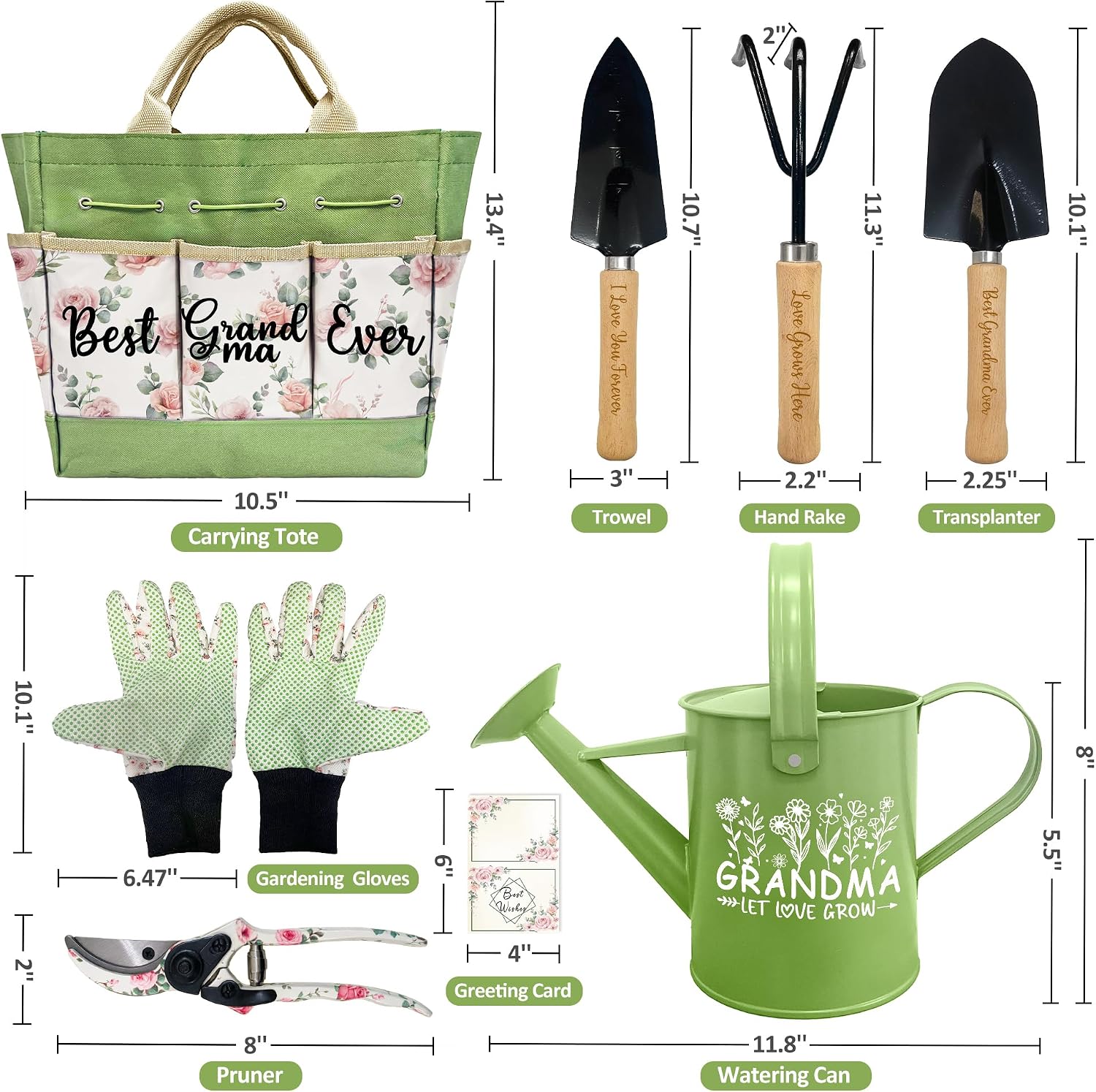 Gifts for Grandma, Grandma Birthday Gifts from Grandkids Garden Kit Floral Gardening Tools and Durable Garden Tools