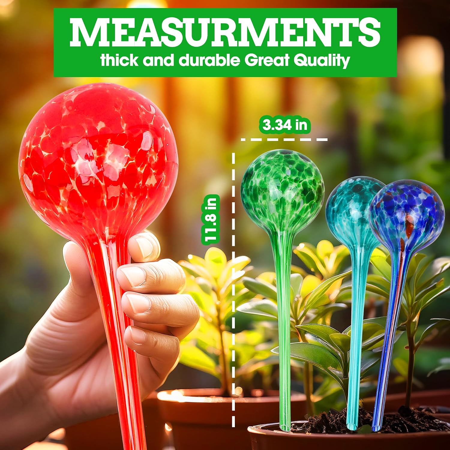 Besti Self-Watering Globes – 4-Pack Extra Large Watering Globes for Plants – Automatic Watering System for Potted