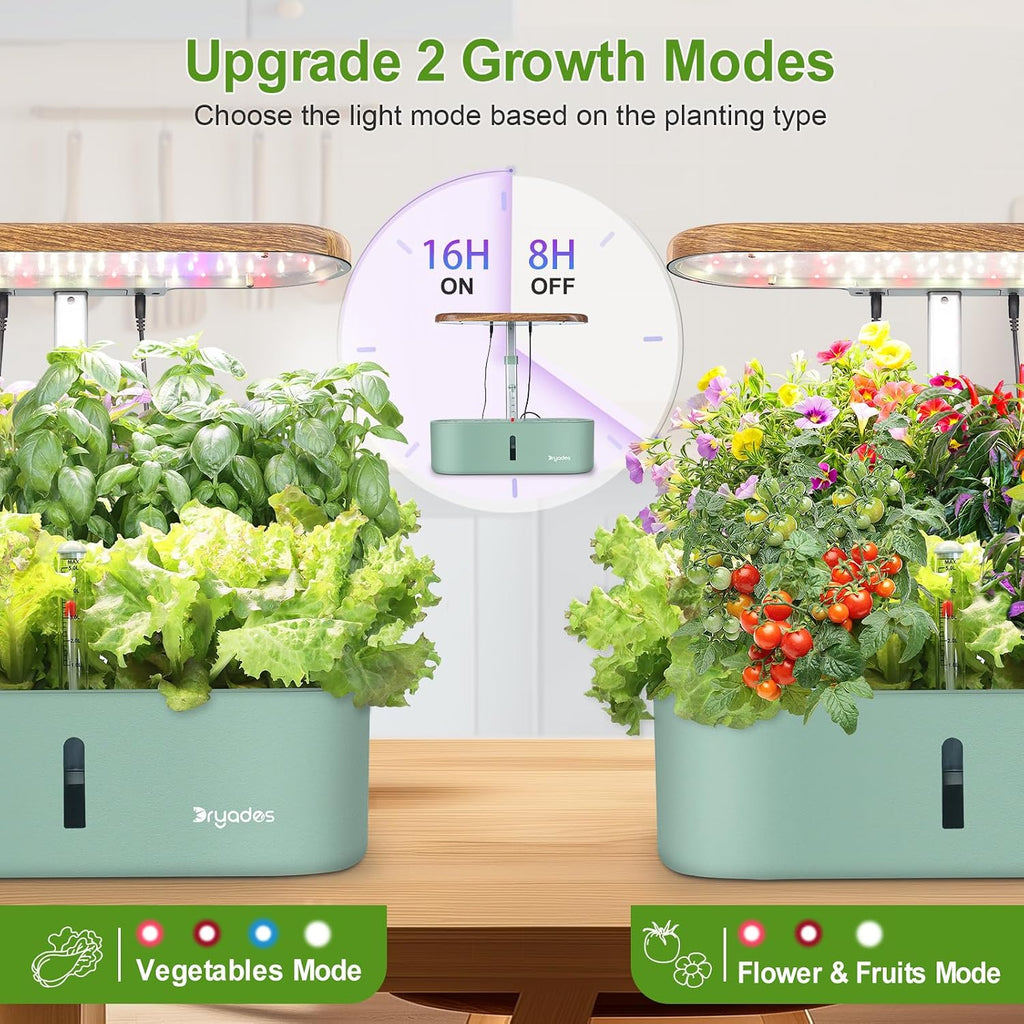 Hydroponics Growing System Indoor Garden: 12 Pods Herb Garden Kit Indoor with LED Grow Light Plant Germination Kit