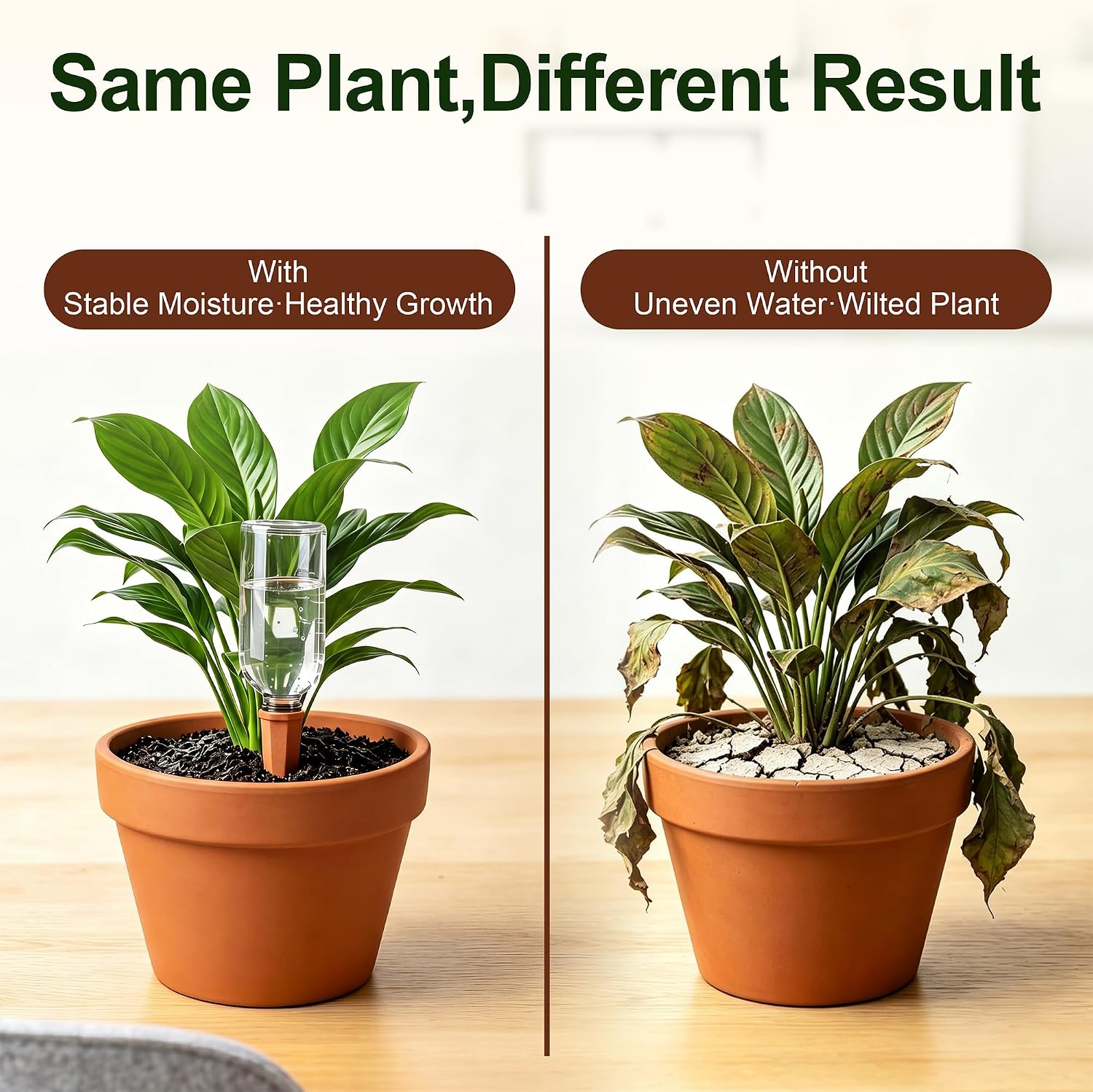 Terracotta Plant Watering Pikes, Automatic Plant Waterer for Vacations, Self Watering Spikes for Indoor and Outdoor