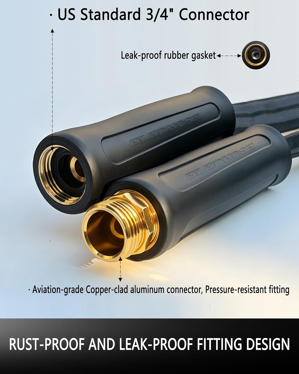 Flexible 100FT Garden Hose, Non-Expanding Lightweight Water Hose | 60% Lighter & Kink-Free, Burst-Resistant Up To