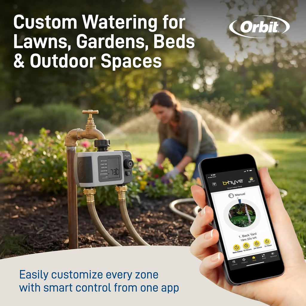 Orbit B-hyve XD 2-Port Smart Hose Watering Timer - Features Dual Outlet Irrigation Control - App Controlled Watering