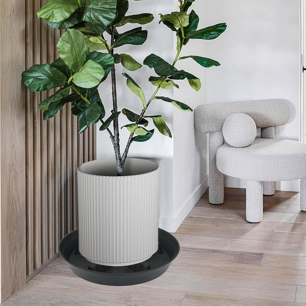 4 Pack Plant Saucer 12 inch, 8 10 14 17 inch, Plant Stand Plastic Plant Saucers for Indoors Outdoor, Heavy Duty Flower