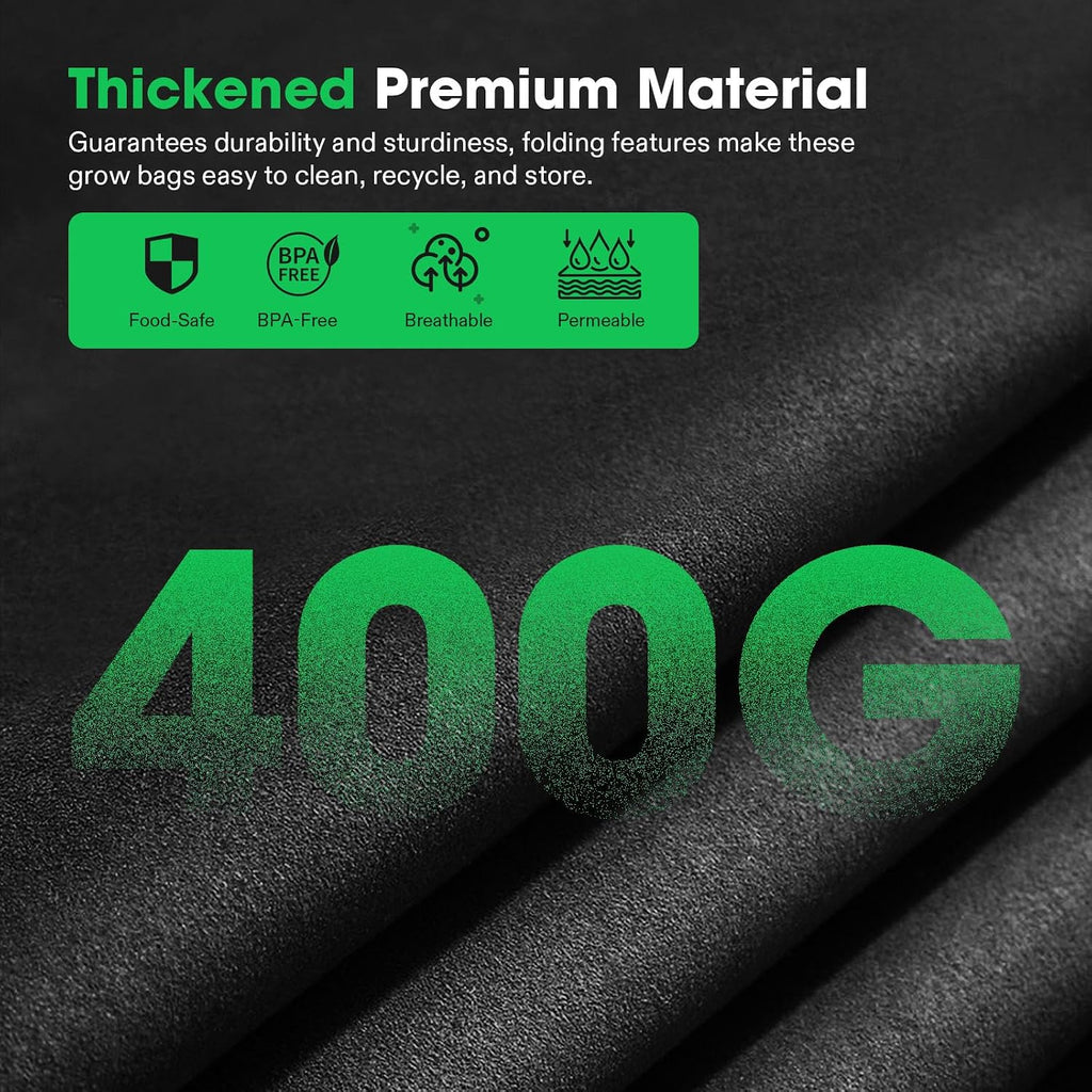 VIVOSUN 129 Gallon 8-Grid Grow Bags, 400G Fabric Raised Bed with Handles | 400G Thickened Nonwoven Fabric, 8-Grid