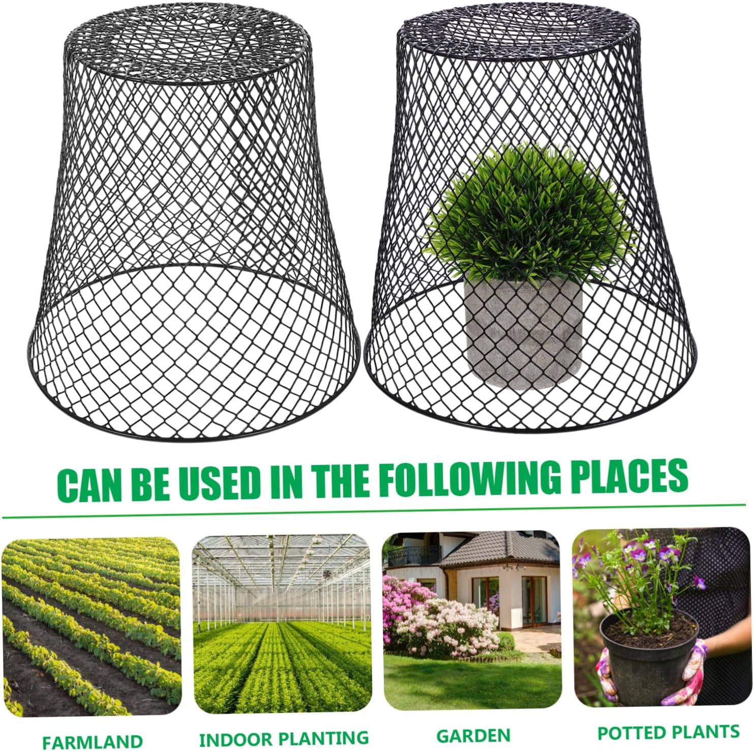 GANAZONO 4pcs Plant Protector Mesh for Flowerpots Reusable Garden Cage Protective Design for Plant Growth and Outdoor