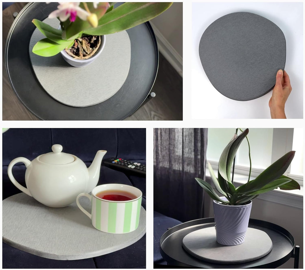 Stone Plant Saucer Set of 2 Large 11.5 in, Absorbent Diatomaceous Earth Plant Tray for Indoor Plants, Plant Pot Saucer