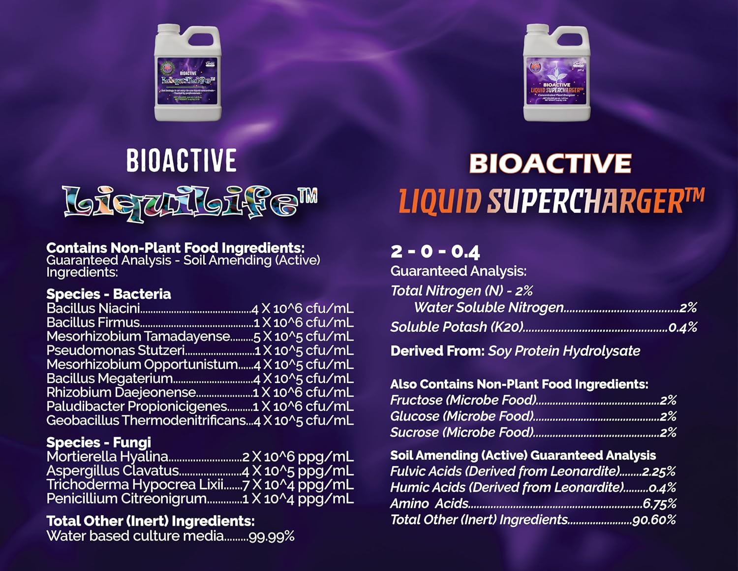 Purple Cow Organics Liquid Biology Bundle Concentrate - Indoor/Outdoor, Plant Growth Stimulator, Soil Conditioner