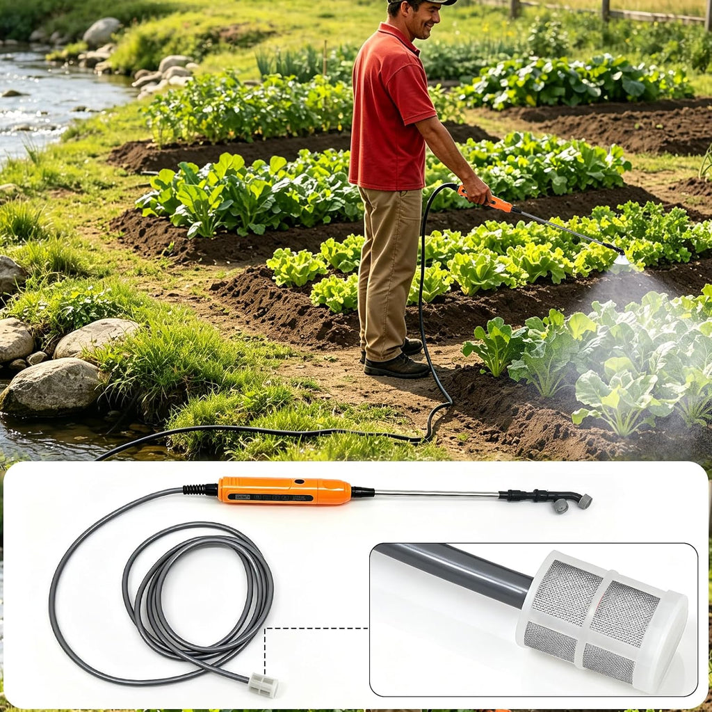 2 Gallon Battery Powered Backpack Sprayer - Rechargeable Electric Garden Sprayer, Comes with an Extra 10FT Hose, 2
