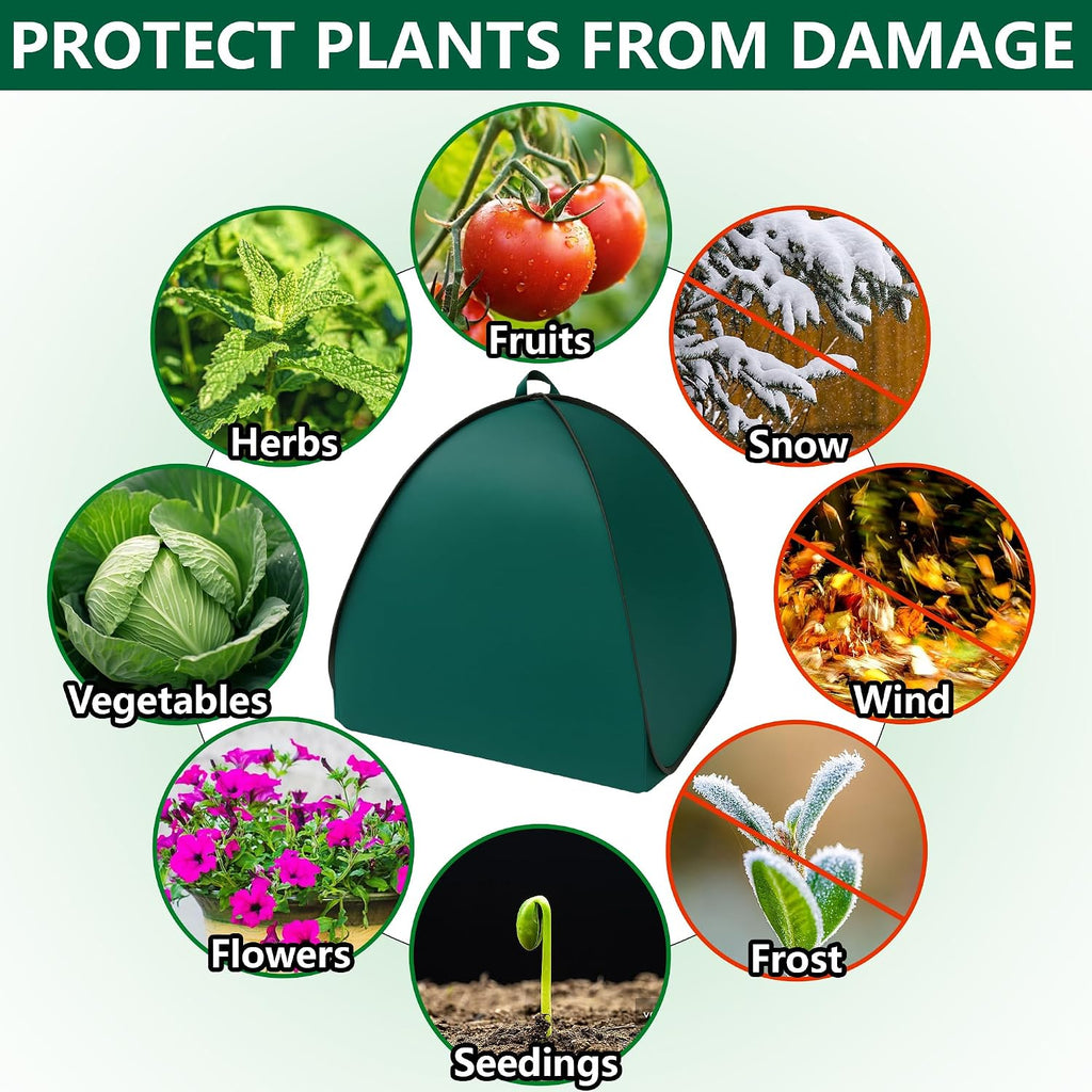 2 Pcs Pop Up Shrub Covers Frost Protection Tent, 22" x 22" x 22" Winter Plant Cover Freeze Protection, Warm Garden
