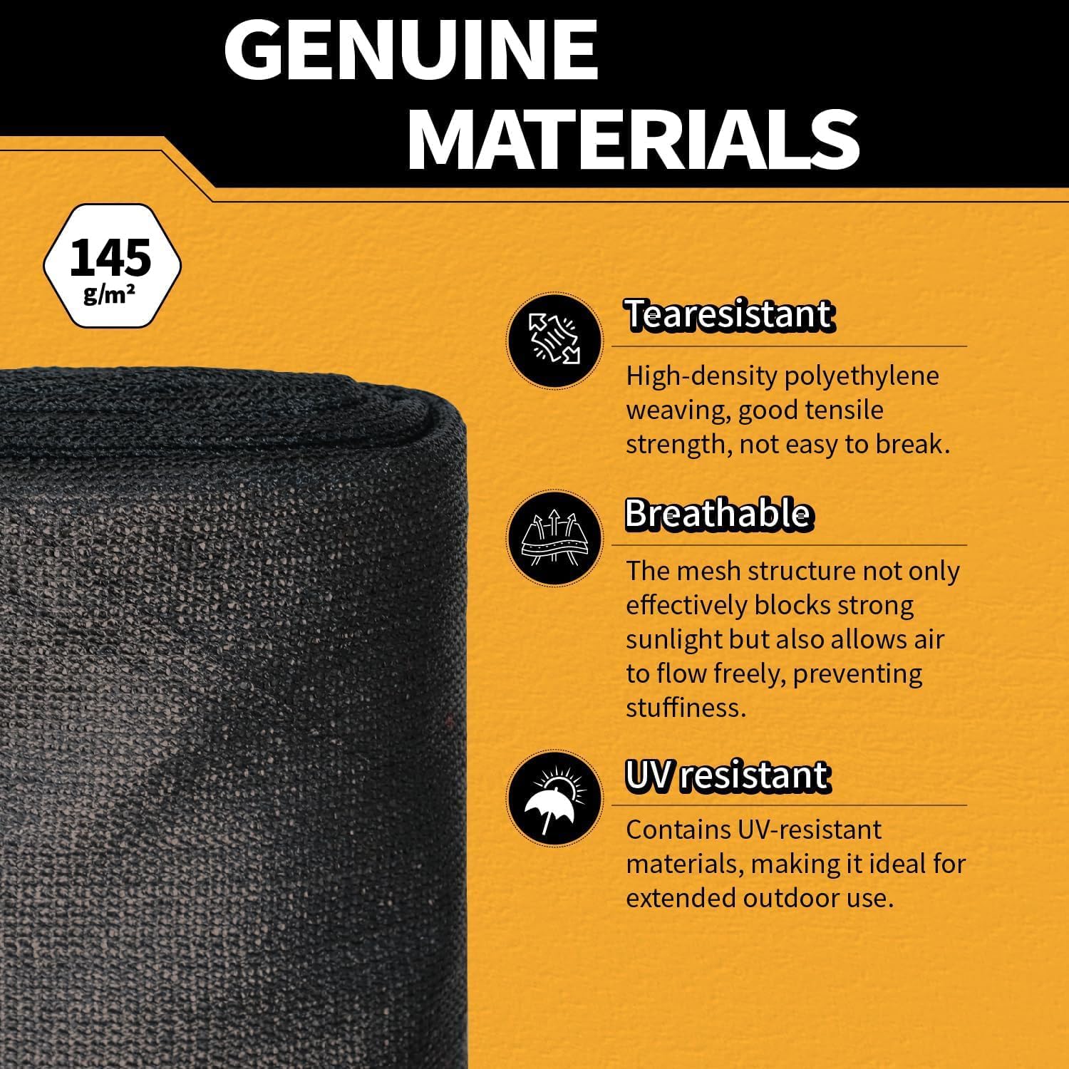 90% Sun Shade Cloth for Garden 20x30Ft UV Resistant Mesh Tarp,Black