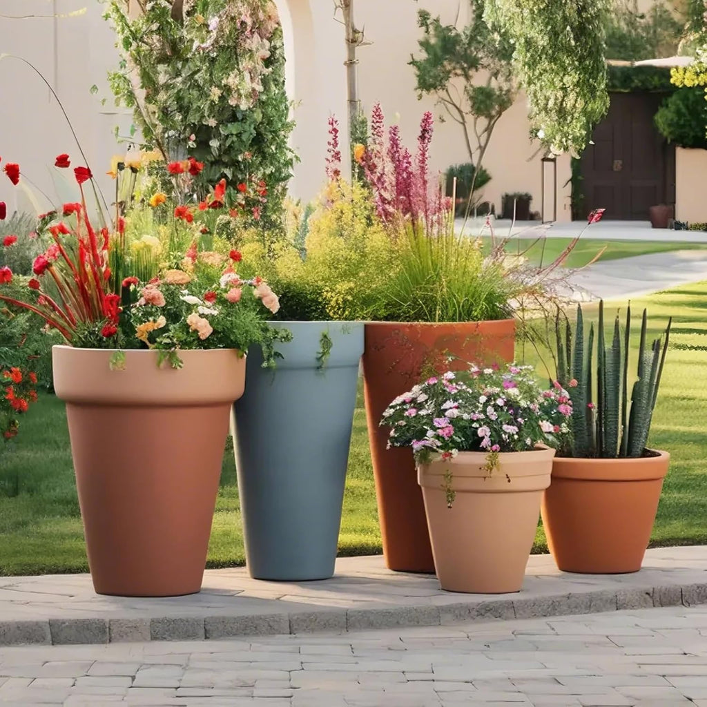2 Pack Plant Riser Inserts for Large Pots, 8 in/10 in Interchangeable Sturdy Planter Inserts & 11 - 17 in Adjustable