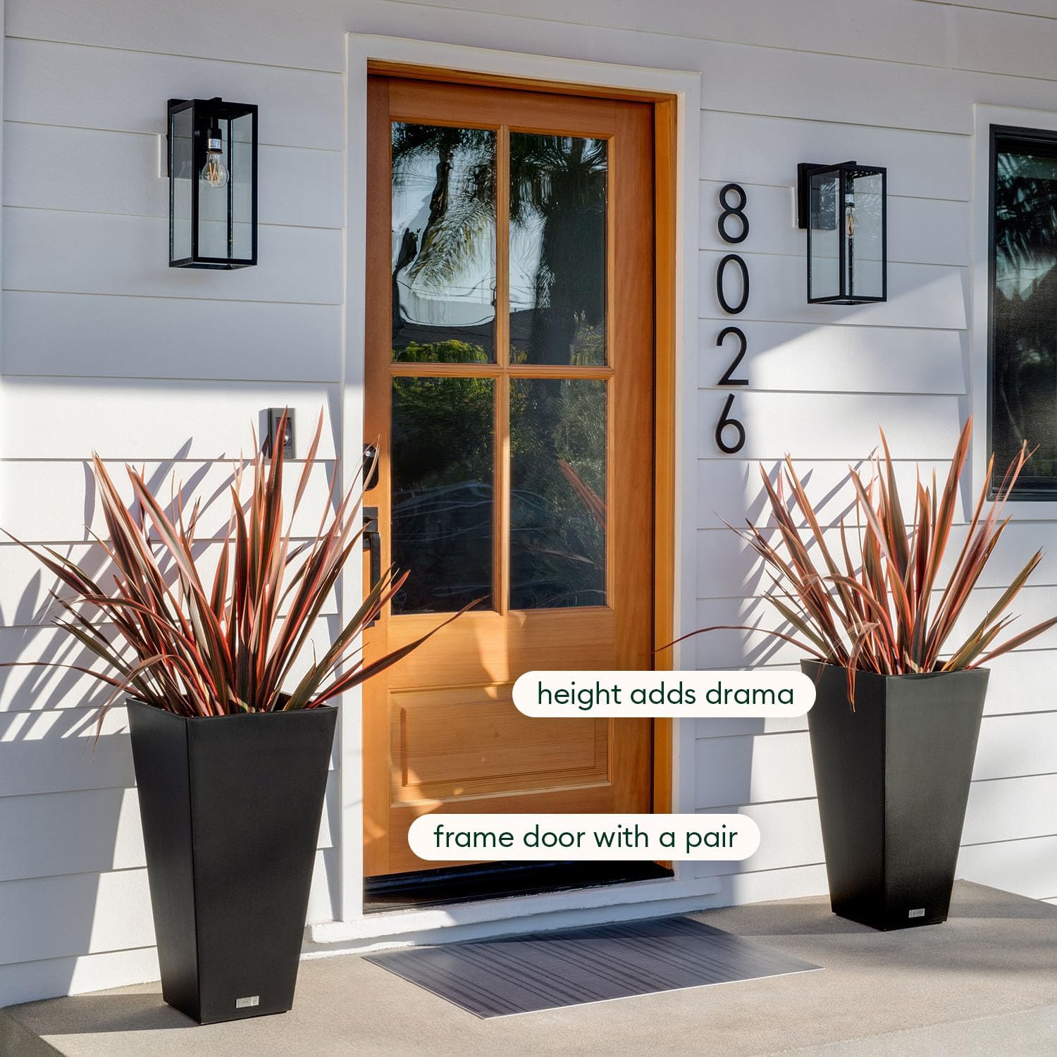 Veradek Pure Series Taper Planter - Tall Tapered Outdoor Planter with Shelf | Made From Durable Plastic Featuring a