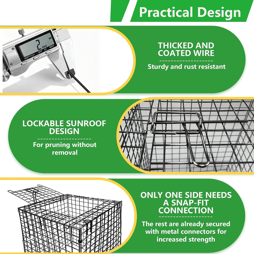 Metal Plant Cages for Outdoor Plants, Garden Cloches for Plants Rustproof | Heavy-Duty Rustproof Metal,Durable plant