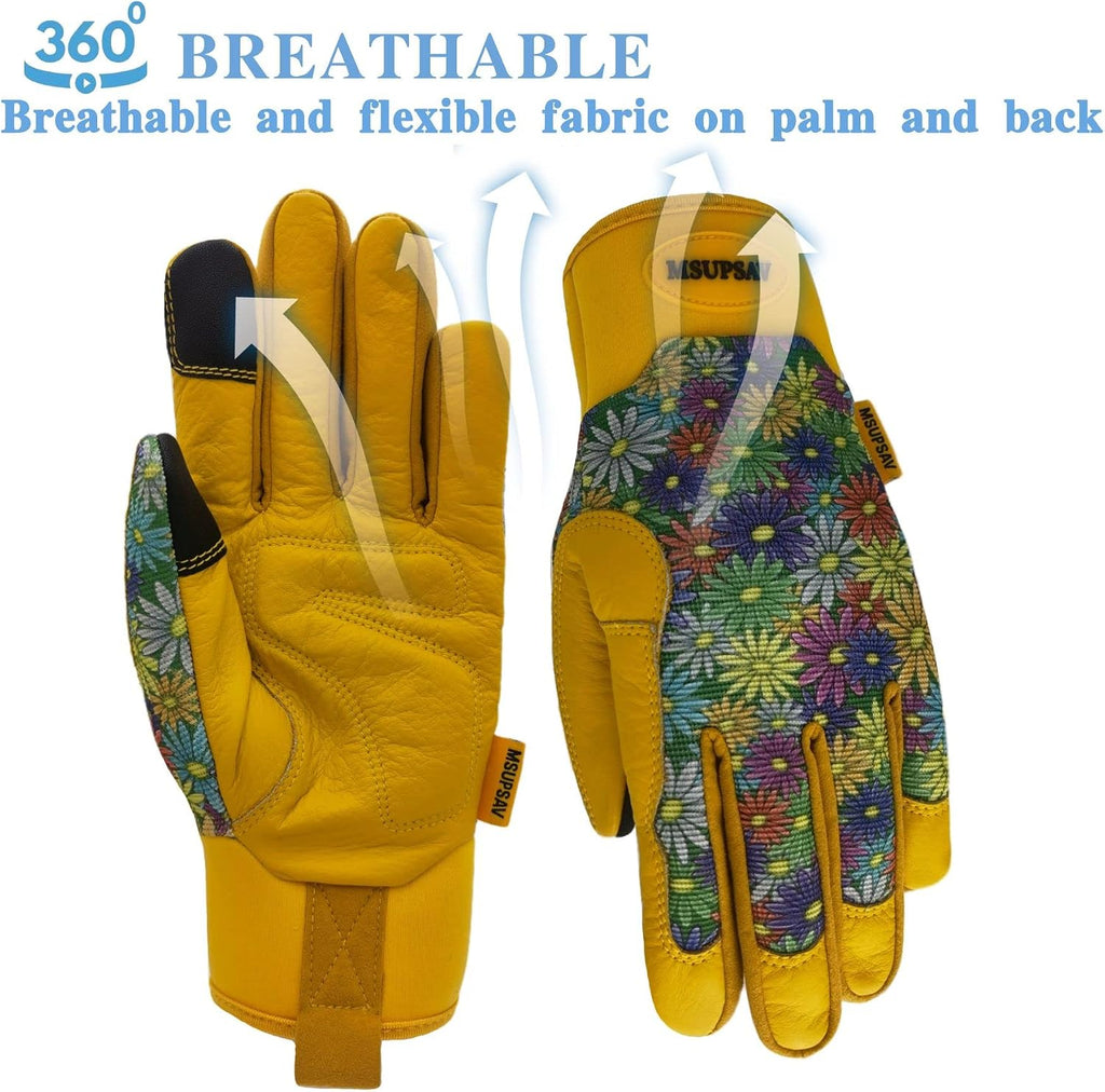Cute Pattern Gardening Gloves,Thornproof Garden Glove,Gardener Gift | Gardening Gifts for Women,Touchscreen,Tender
