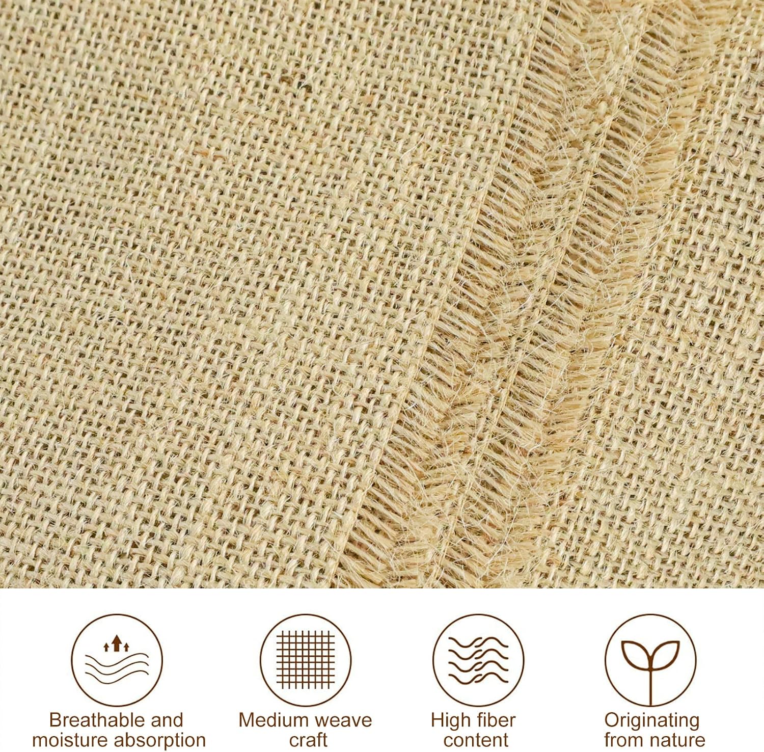 Agfabric Garden Burlap Fabric Roll, 64 inch x30 Feet Higher Density Natural Jute Material for Party Decor, Table