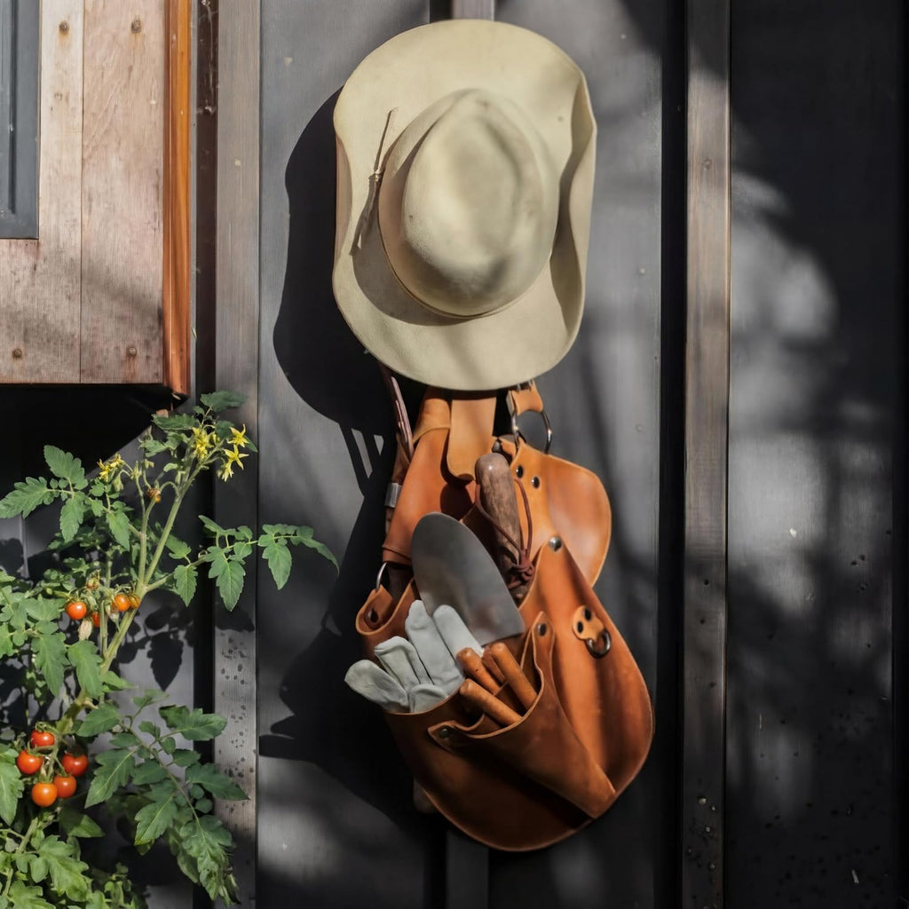 Leather Garden Tool Belt -Gardening Holster -Gift for Gardeners, Florists | Full grain. Multiple pockets. Adjustable.