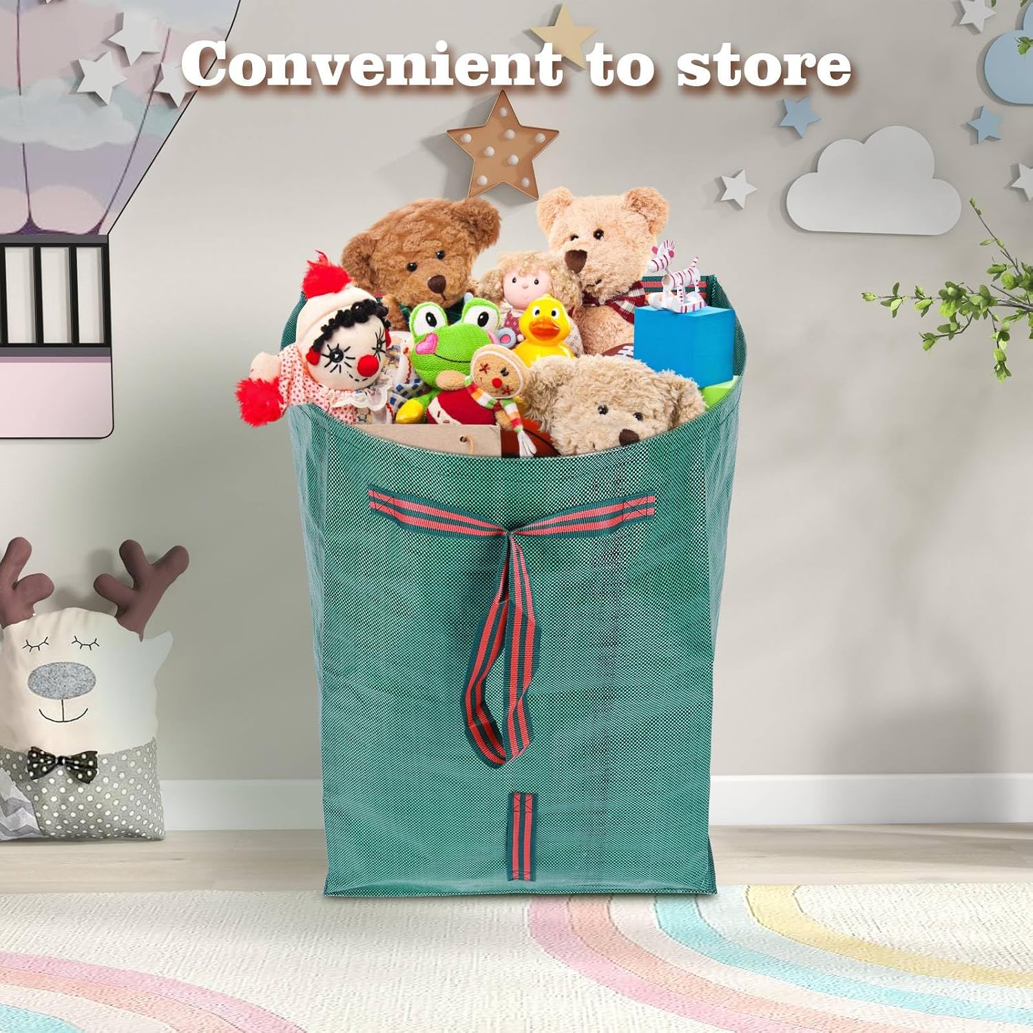 4-Pack 53-Gallon Reusable Collapsible Heavy Duty Leaf Bags with Dustpan | For lawn, garden, grass clippings, yard