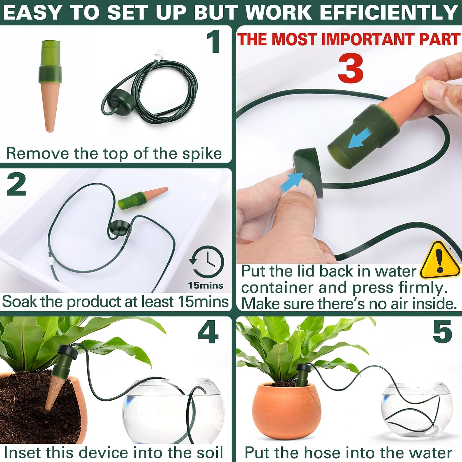 BYDOLL Plant Self-Watering Stakes Automatic Dripper Watering Terracotta Spikes for Indoor Outdoor Plant,Watering Insert