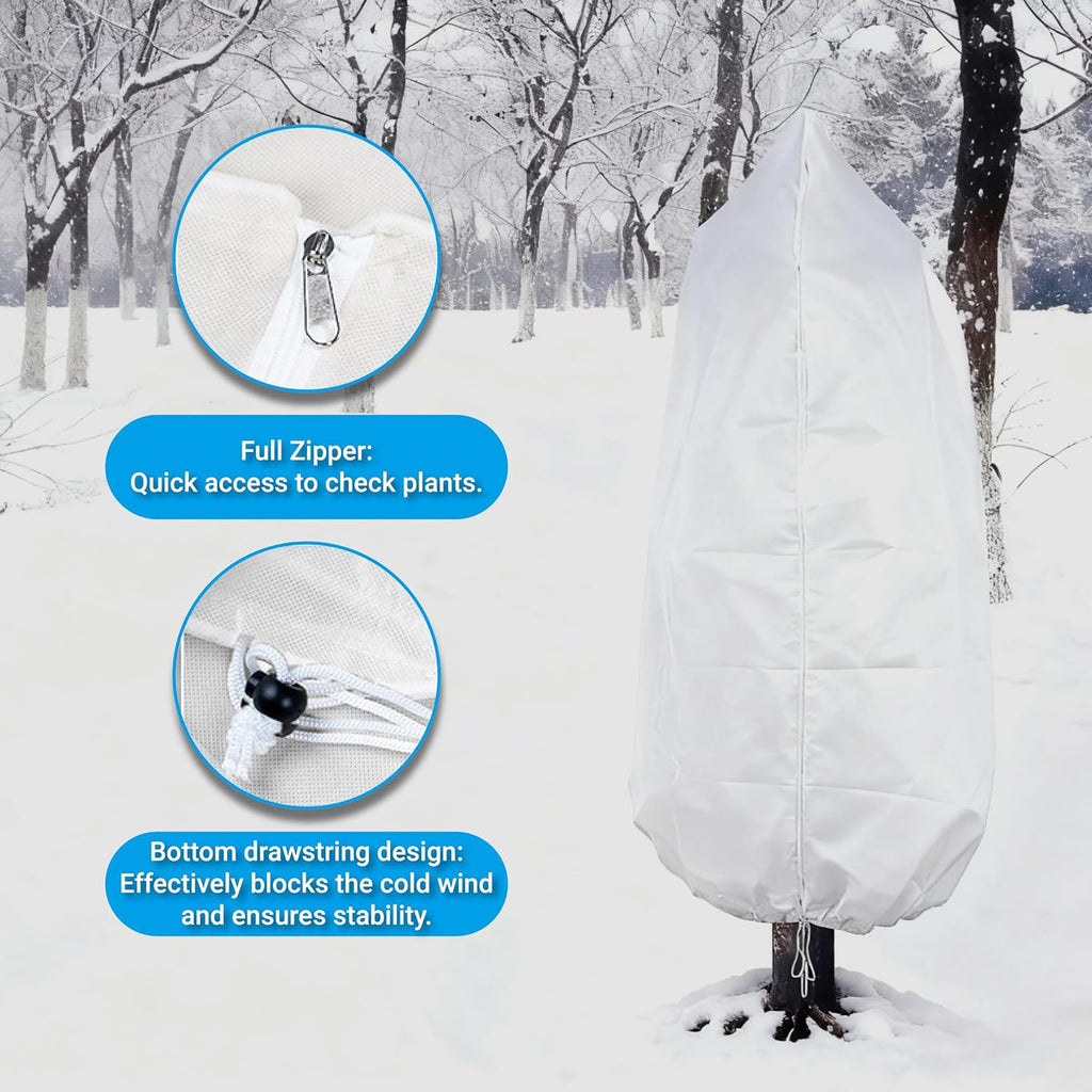 71"h x 47"w Plant Covers Freeze Protection - Reusable Tree wrap for Outdoor Plants,Cloths with Santa Claus Print