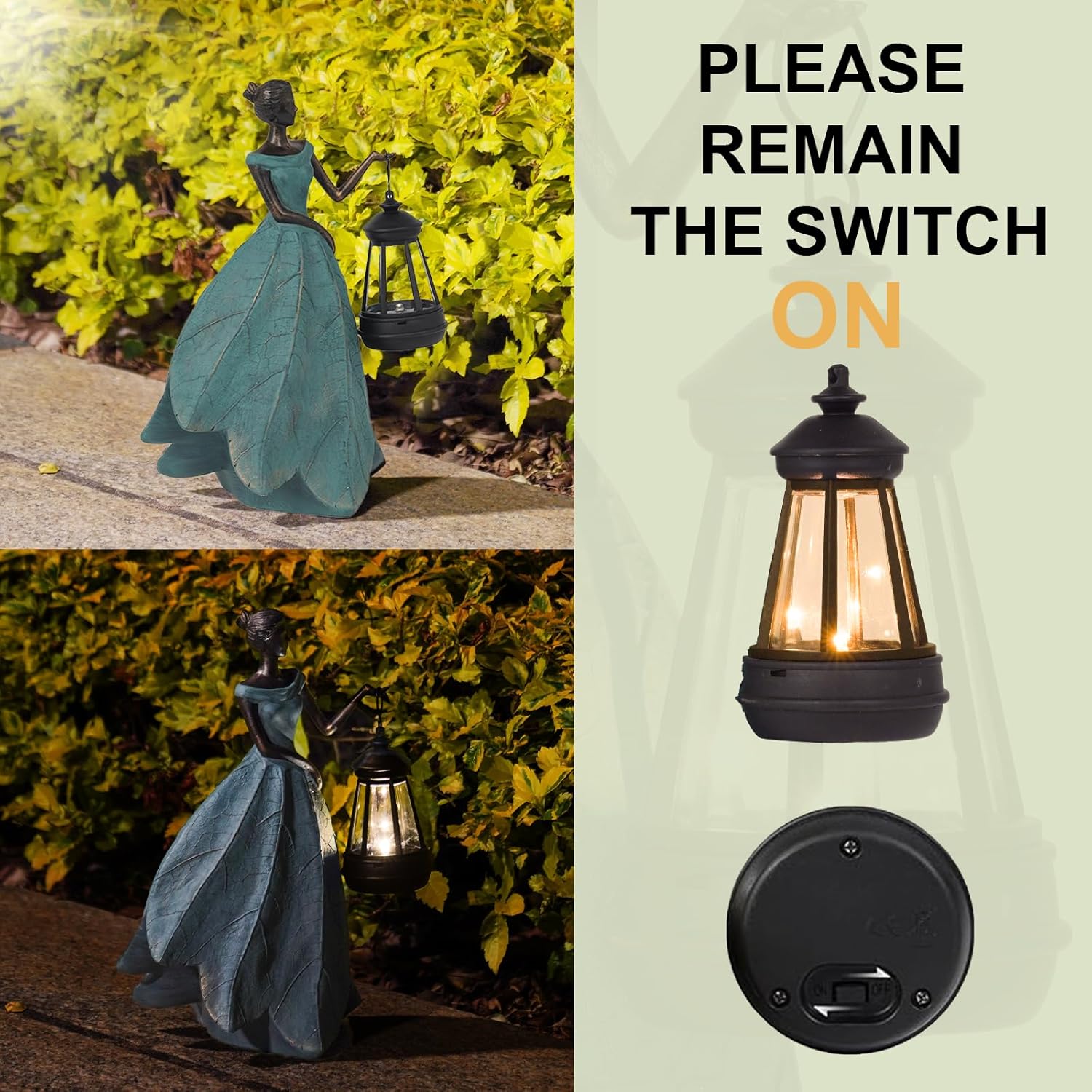 Guichifun Fairy Statues Garden Decor with Solar Lights Gifts for Women | Resin Garden Statues, Outdoor Decor, Patio