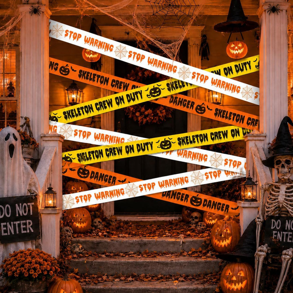 SWRT 3 Pack Halloween Decorations Caution Tape, 3 in x 30 Ft (Total 90 Ft)