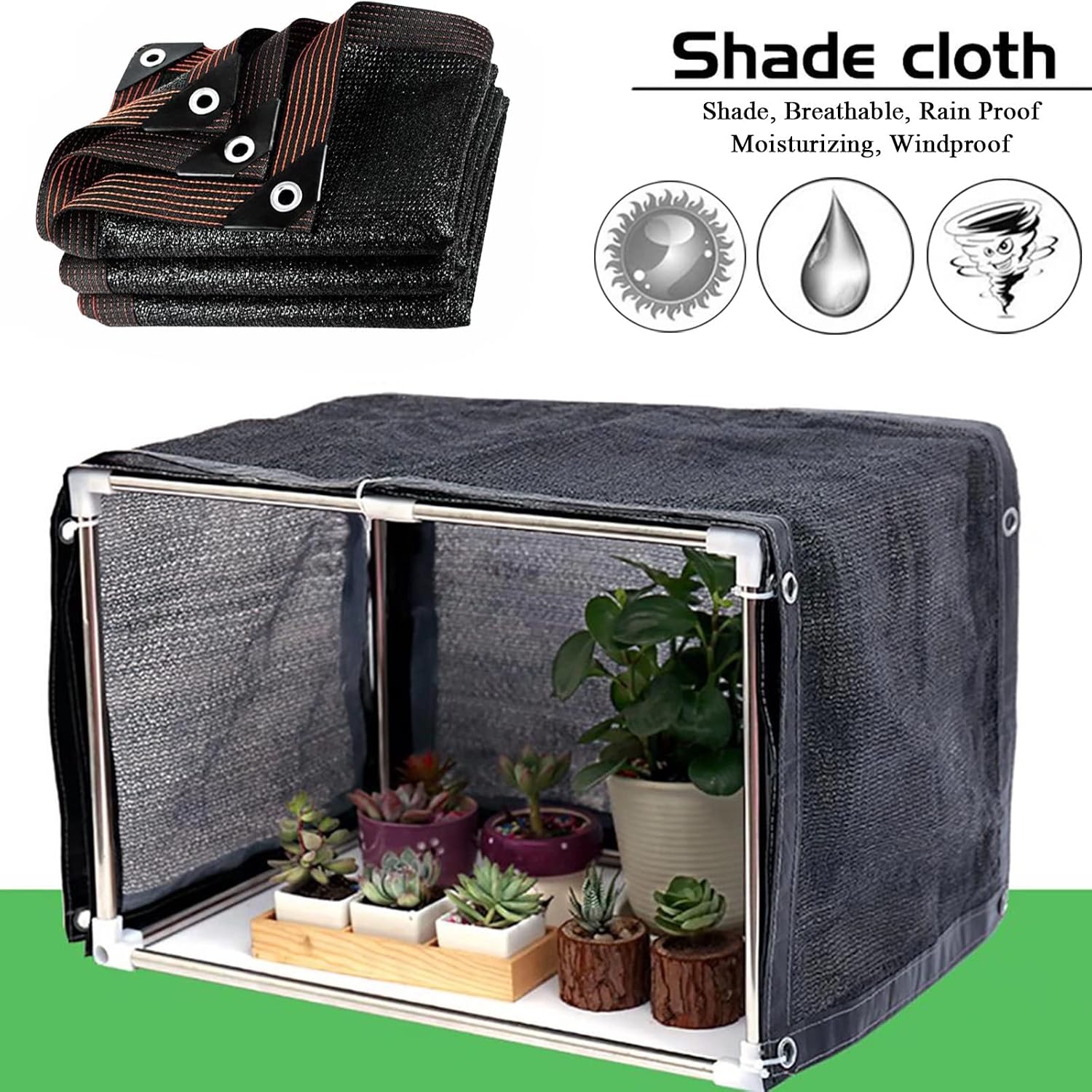 Shade Cloth,Outdoor Sun Shade with Grommets,Garden Shade Netting for Plants Heat Protection Greenhouse Patio Dog Kennel