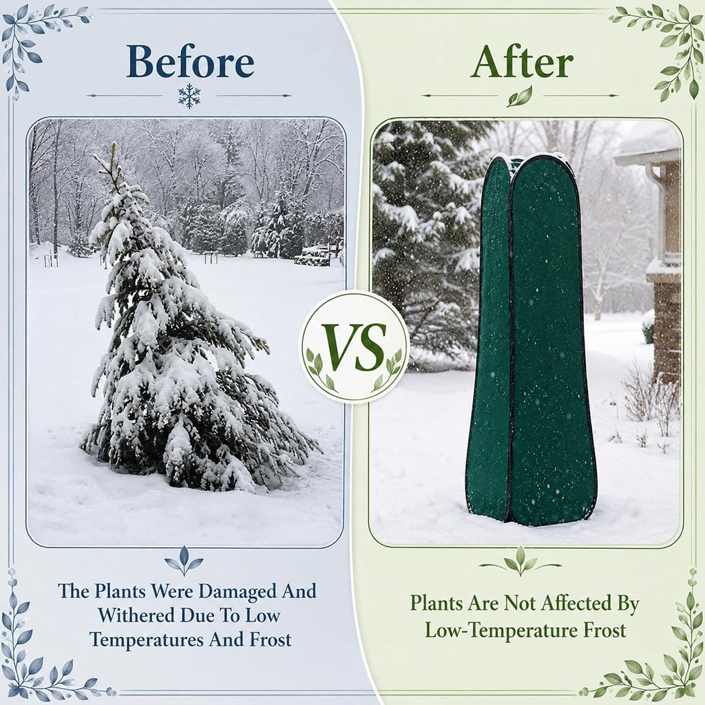 Pop Up Plant Cover Freeze Protection, Warm Winter Plant Protector Tent | 50'' x 16'' x 16'' Instant Shrub Frost Covers