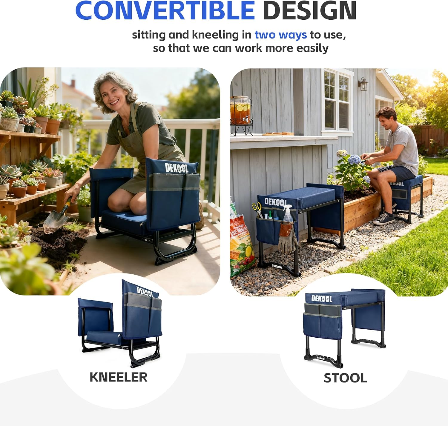 Foldable Garden Kneeler Seat, Garden Stools for Seniors, Heavy Duty Stool | Practical garden stools for seniors