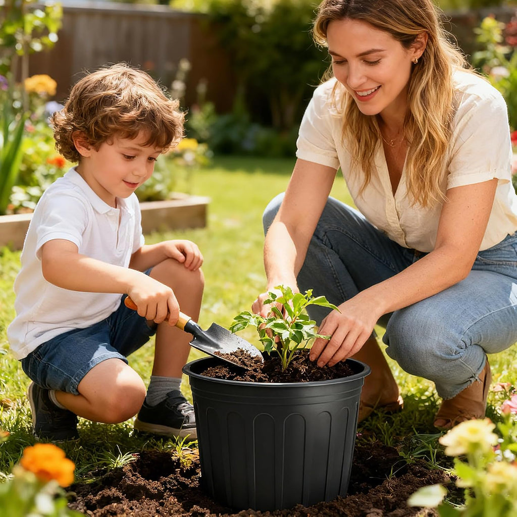 30 Pack 5 Gallon Plastic Nursery Pots,12.8 Inch Thickened Soft Plant Pots with Drainage Holes,Flower Planter Container