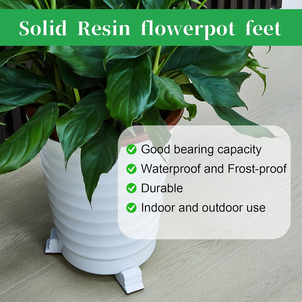 Kigeli 6 Pcs Resin Garden Pot Feet for Outdoor Planters 3 Inch Long 1.5 Inch Tall Flower Handmade Elevator Plant Feet