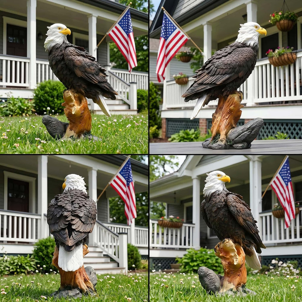 13.2" Real Eagle Outdoor Sculpture,Funny Bird Statue,Garden Beach Statue Decorations,Resin Animal Seabird