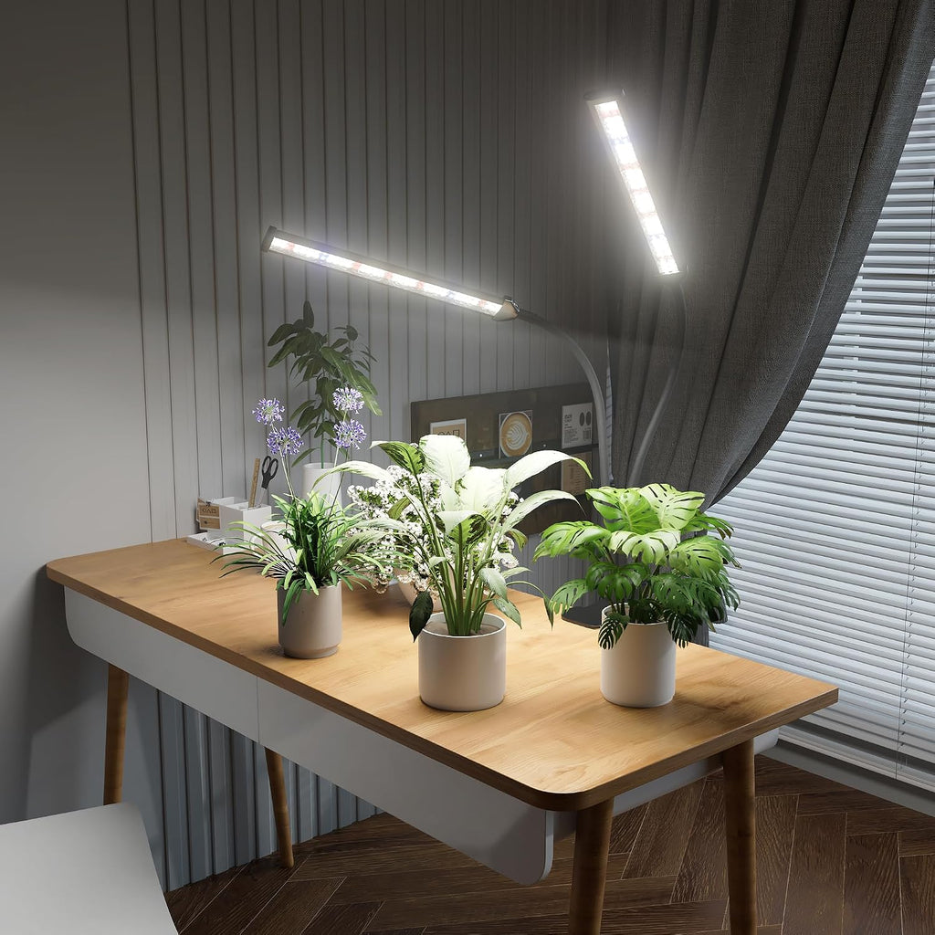 LED Grow Light,White Full Spectrum Clip Plant Growing Lamp | Desk Lamp with High Power Red Blue LEDs for Indoor