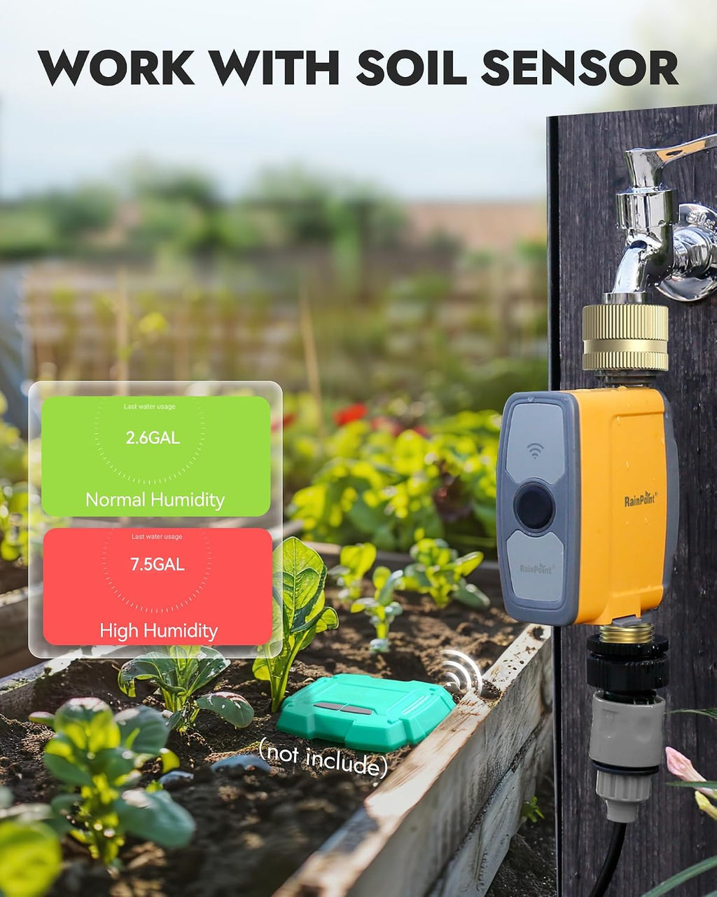 RAINPOINT WiFi Water Timer, Smart Hose Timer for Garden Hose, WiFi Irrigation Controller, Smart Sprinkler System Valve