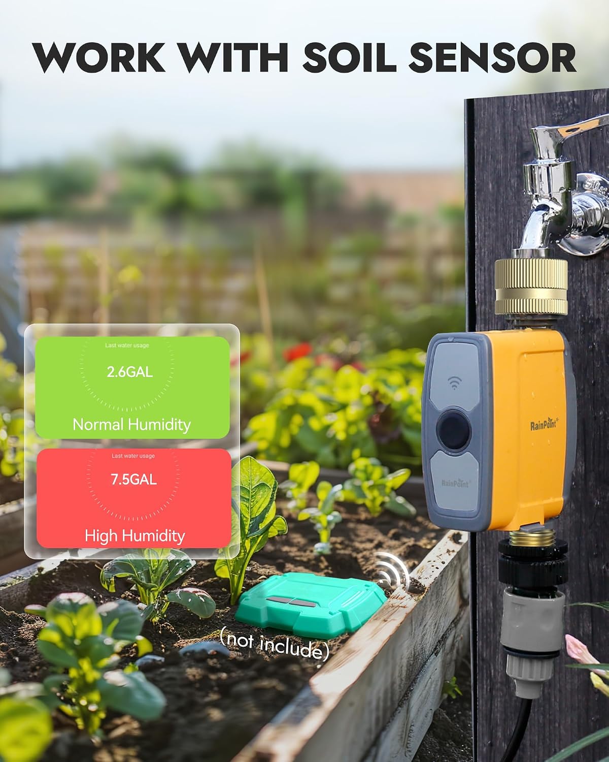 RAINPOINT WiFi Water Timer, Smart Hose Timer for Garden Hose, WiFi Irrigation Controller, Smart Sprinkler System Valve