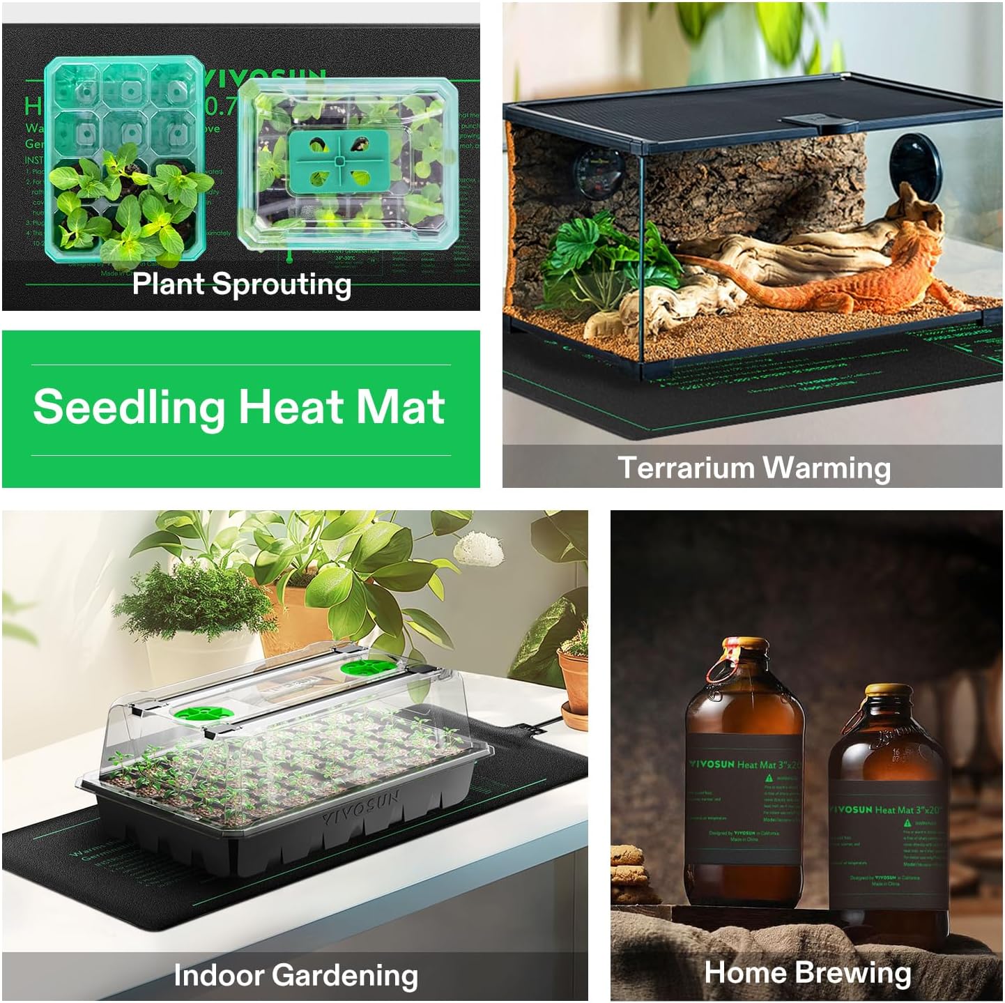 VIVOSUN 48" x 20.75" Seedling Heat Mat and Digital Thermostat Combo Set | UL & MET-Certified Warm Hydroponic Heating