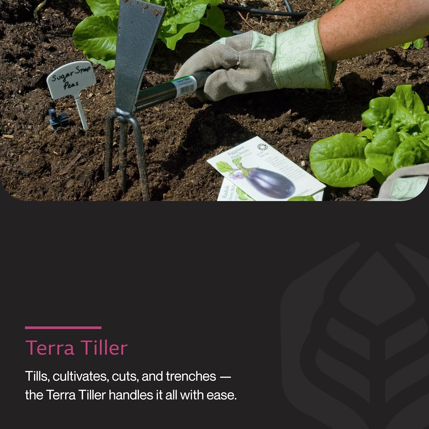 Yard Butler Terra Tiller Hand Cultivator, Rust-Resistant, ITT-4T | Loosens and Aerates Compacted Soil, Gardening Tool