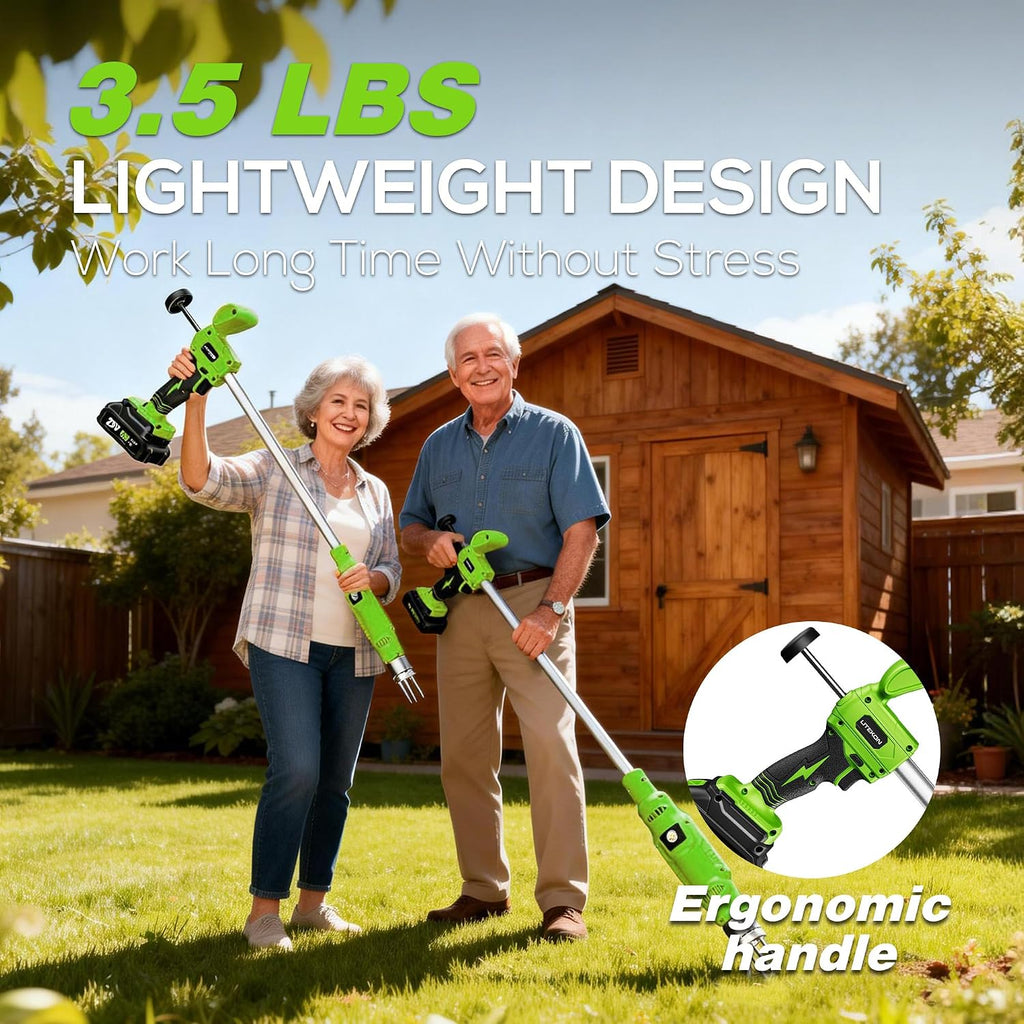 LITEKON Electric Cordless Weed Puller Tool, 20V Battery Powered Stand Up Weeder with 2.0Ah Battery & Fast Charger