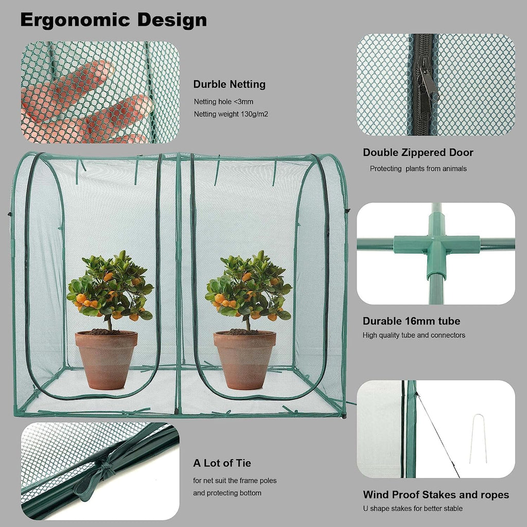 Poray Large Tunnel 8.2'x4' Plant Netting Cover, 6FT Tall Crop Cage Tomato Netting,Pest Guard Cover for Vegetables