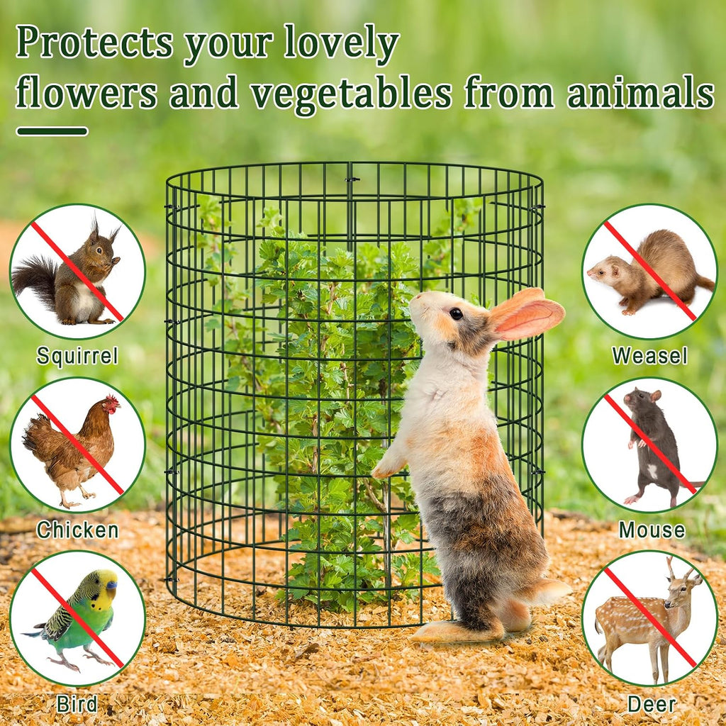 60 Pcs Plant Protectors from Animals, 13.5"X 14" Wire Plant Cages | Metal Plant Cages for Outdoor Plants to Keep Rabbit