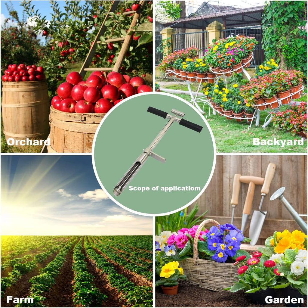 Soil Sample Probe 20” with Ejector and Foot Pedal,Soil Probe Stainless Steel T-Style Handle Soil Test Kit,Soil Probe