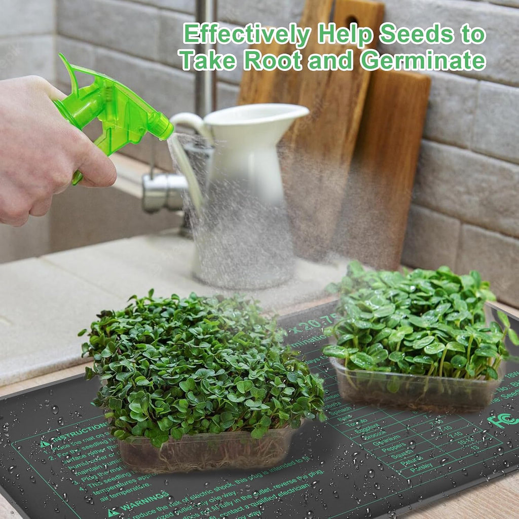 Durable Seedling Heat Mat 10x20.75 inches 8 Pack, Upgraded MET Certified Heat Mat for Plants Seed