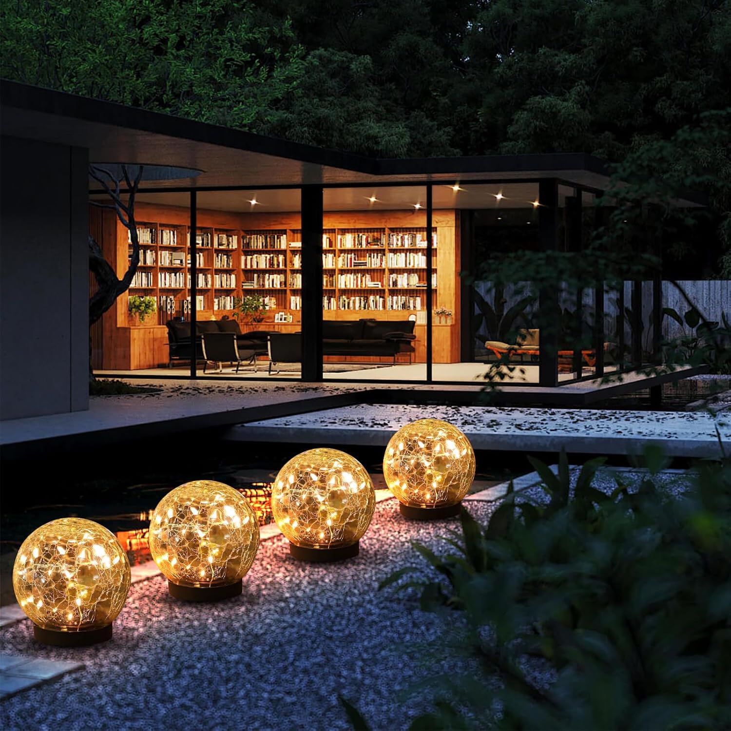 Solar Globe Lights Outdoor Waterproof-Solar Balls-Solar Garden Lights Orbs | Solar Globe Lights for Outside 6 Pack