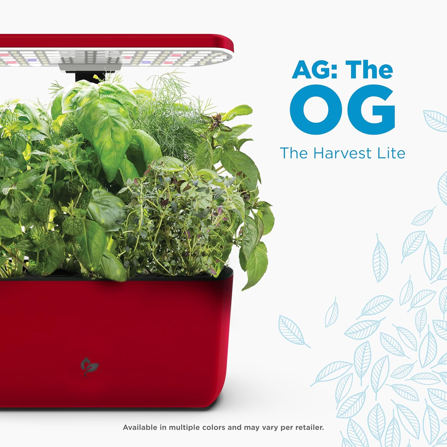AeroGarden Harvest Lite, Cherry Red | Soil-free Indoor Hydroponic Garden with LED Grow Light for Year-Round Gardening