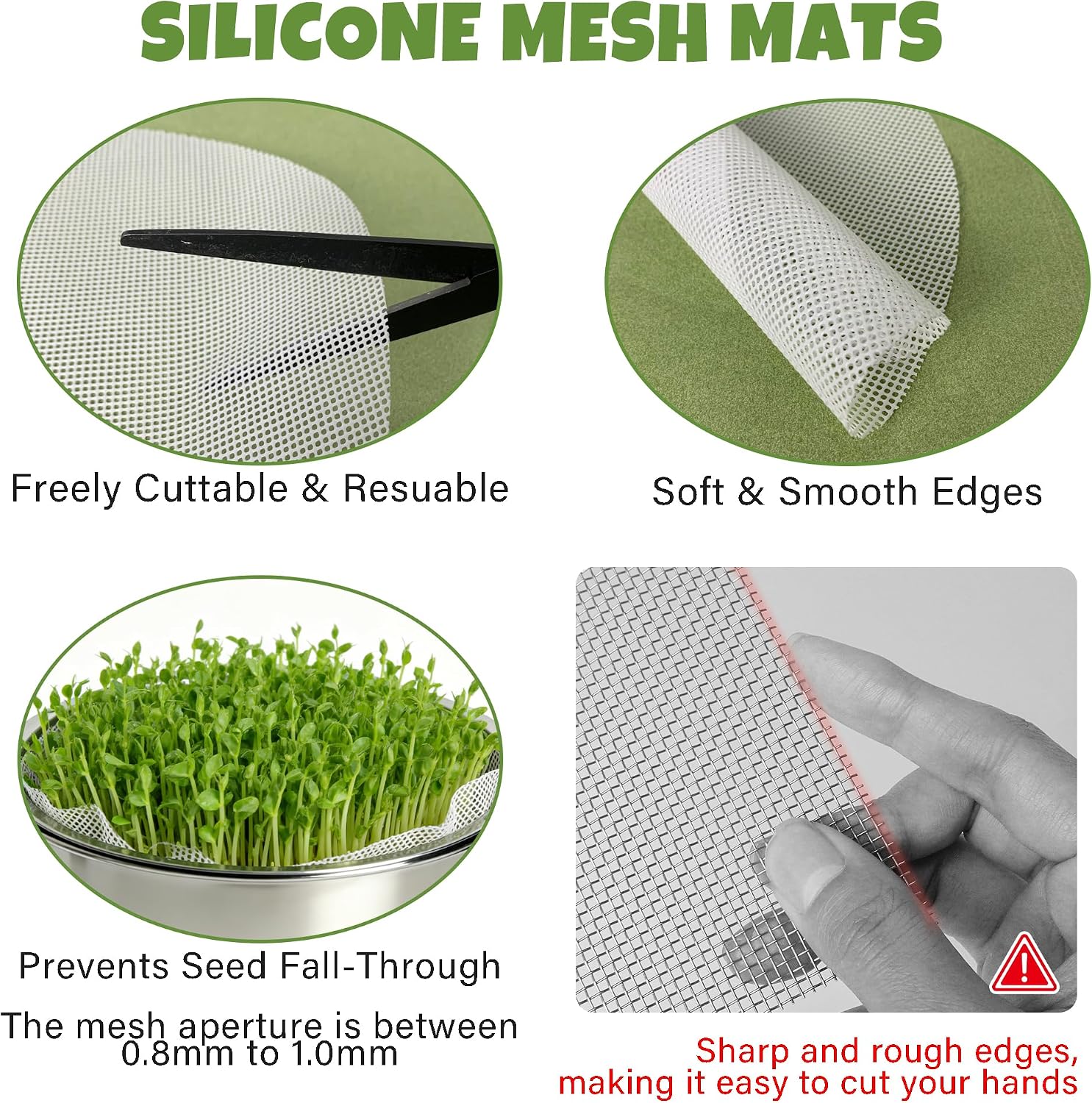 2 Pack 304 Stainless Steel Microgreens Growing Kit Seed Sprouting Trays | 2-Tier Soil-Free Rust-Free Round Seed