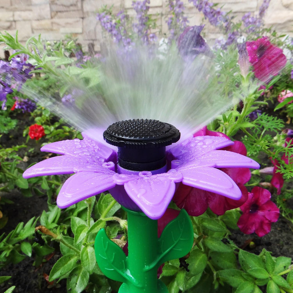 Melnor 65194AMZ Daisy Multi-Adjustable Spike Sprinkler Kit, Covers Up to 1,800 Sq. Ft., 3 Adjustable Sprinklers, 2